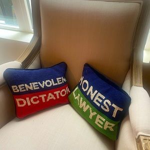 Two Jonathan Adler decorative pillows